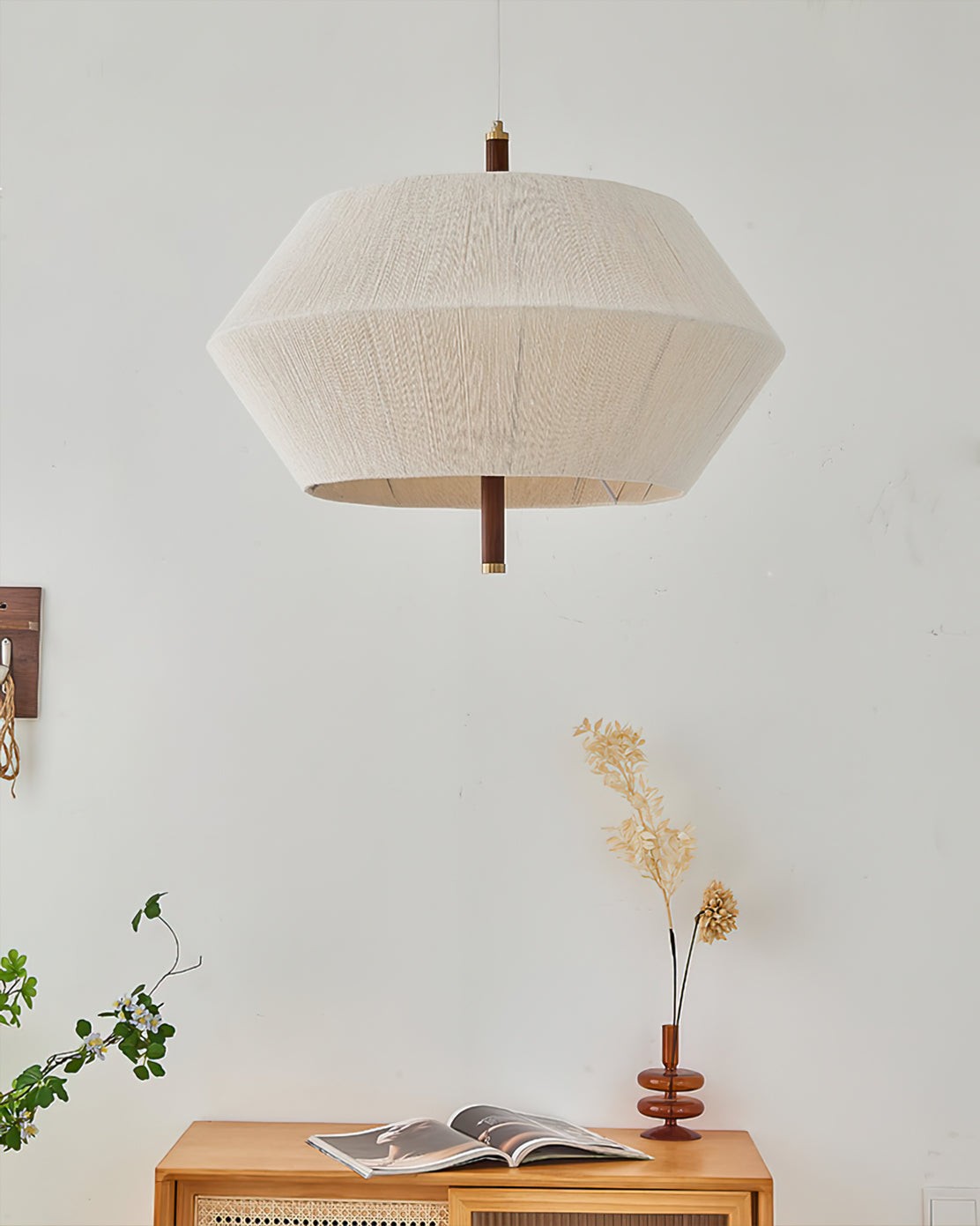 Japanese Wabi-Sabi Style Woven Fabric Pendant Lamp K709