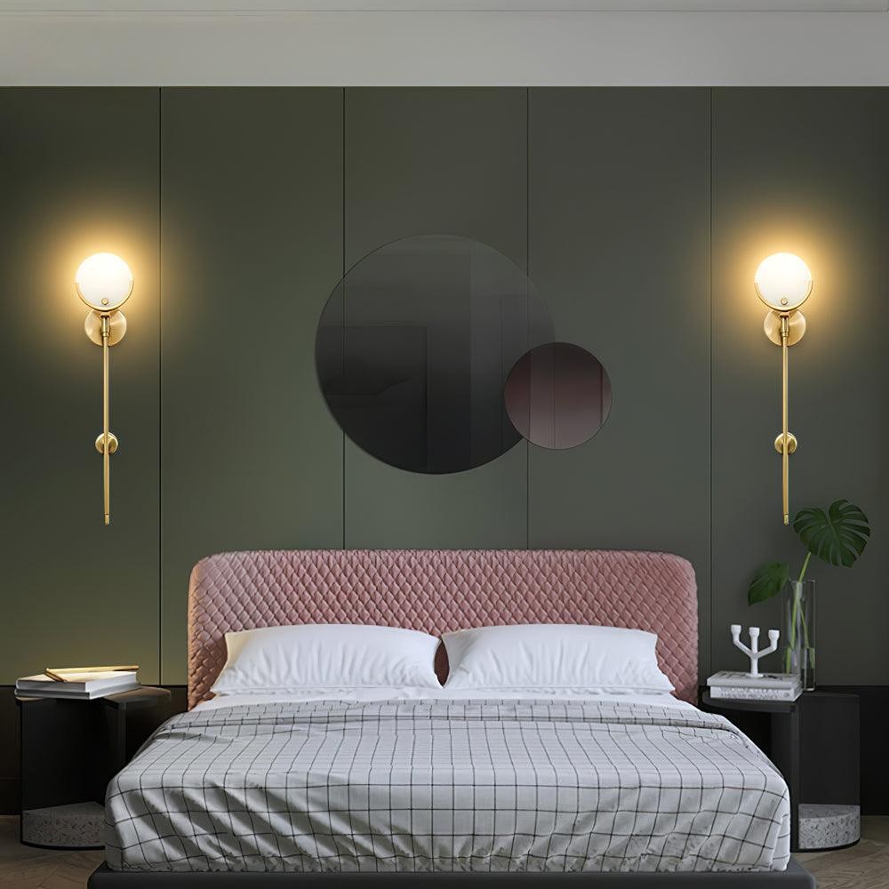 Metal Brass Spherical Bedroom Wall Lamp K247