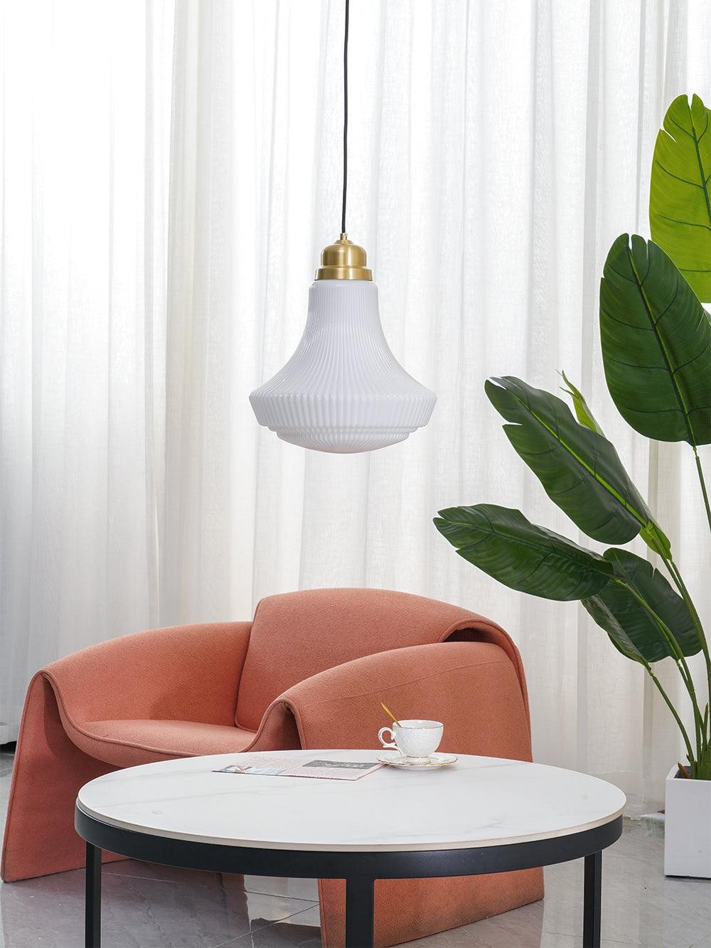 Classical Brass Alabaster Glass Pendant Lamp K659