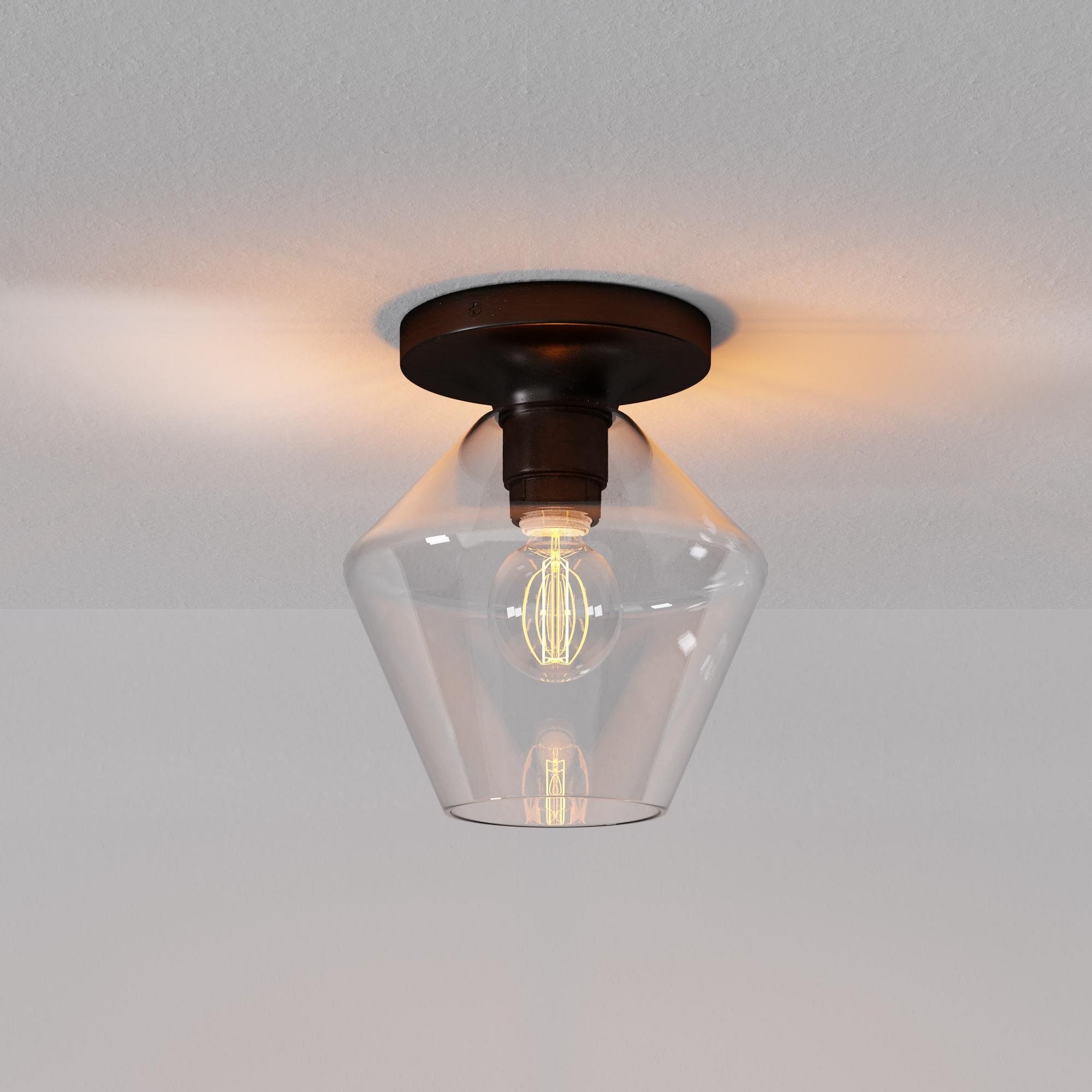 Merin Sleek Glass Ceiling Lamp - Geometric Flushmount Lamp for Dining Room K1223