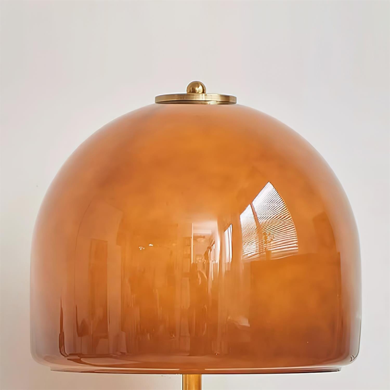 Vintage Brwon Dome Glass Bedside Table Lamp K189
