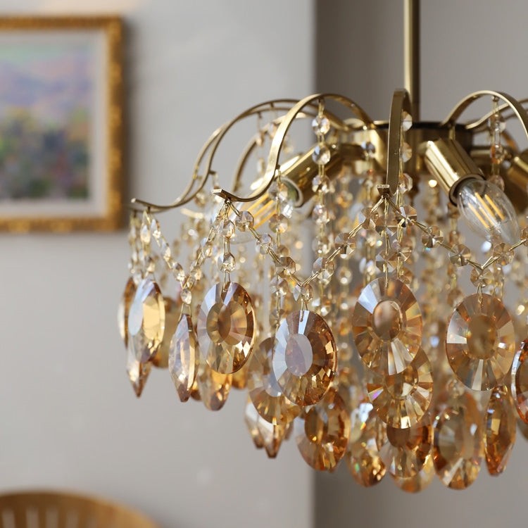 Vintage Sumptuous Teardrop Crystal Chandelier K1279