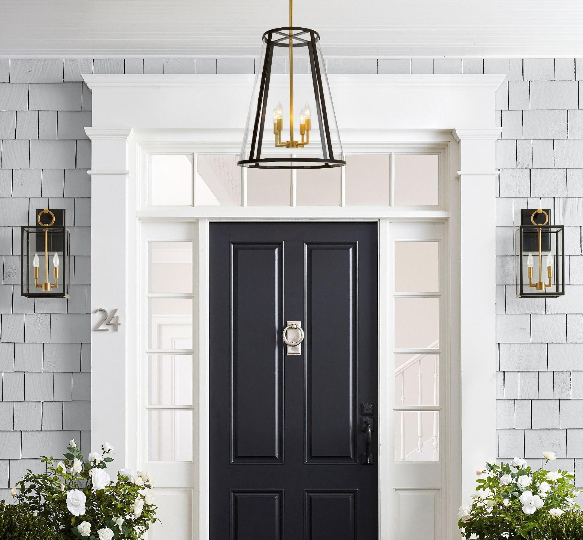 Ferrix Modern Glass and Iron Outdoor Wall Lamp - Stylish Exterior Lighting for Porch K1360