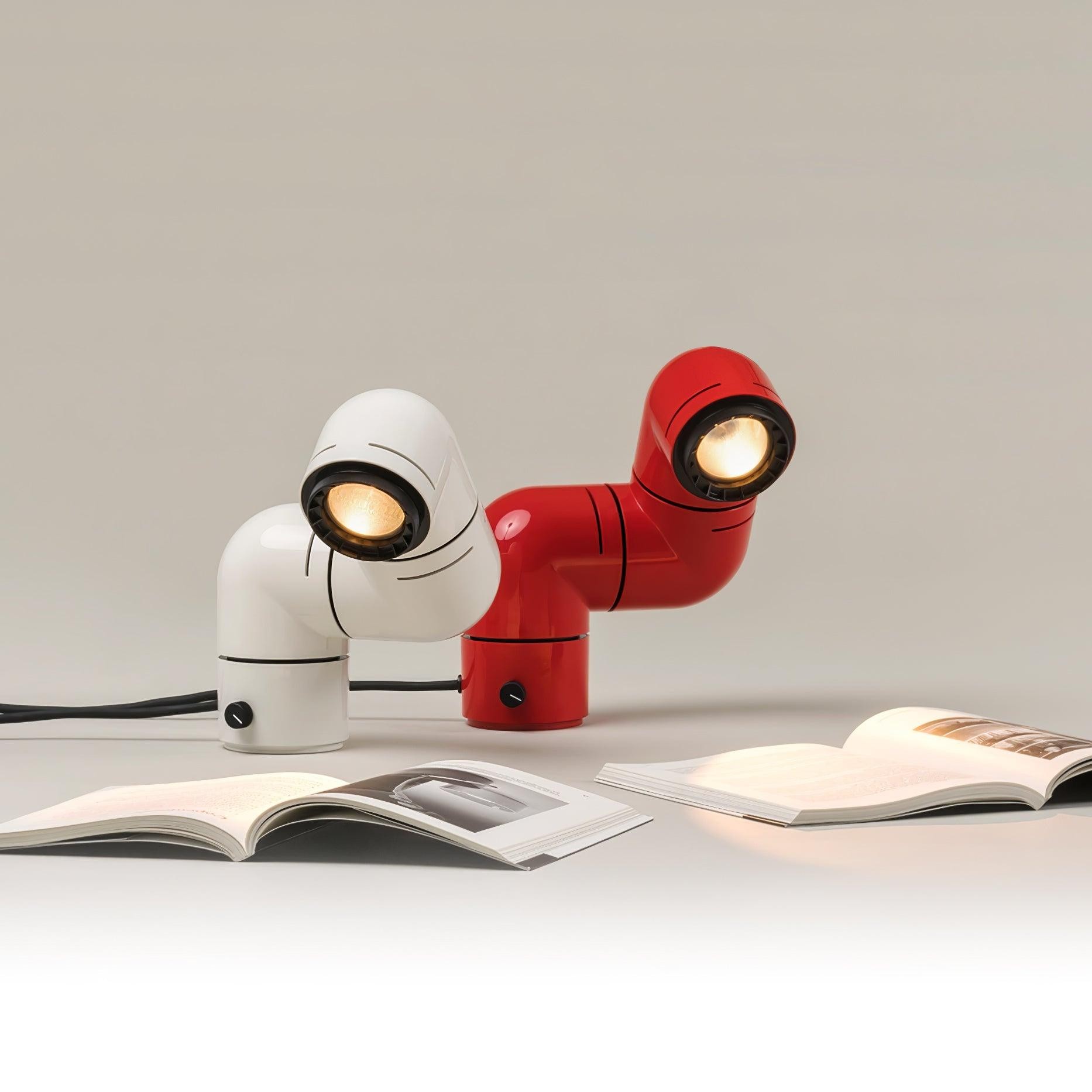 Red Tubular Table Lamp Suitable For Bedroom K686