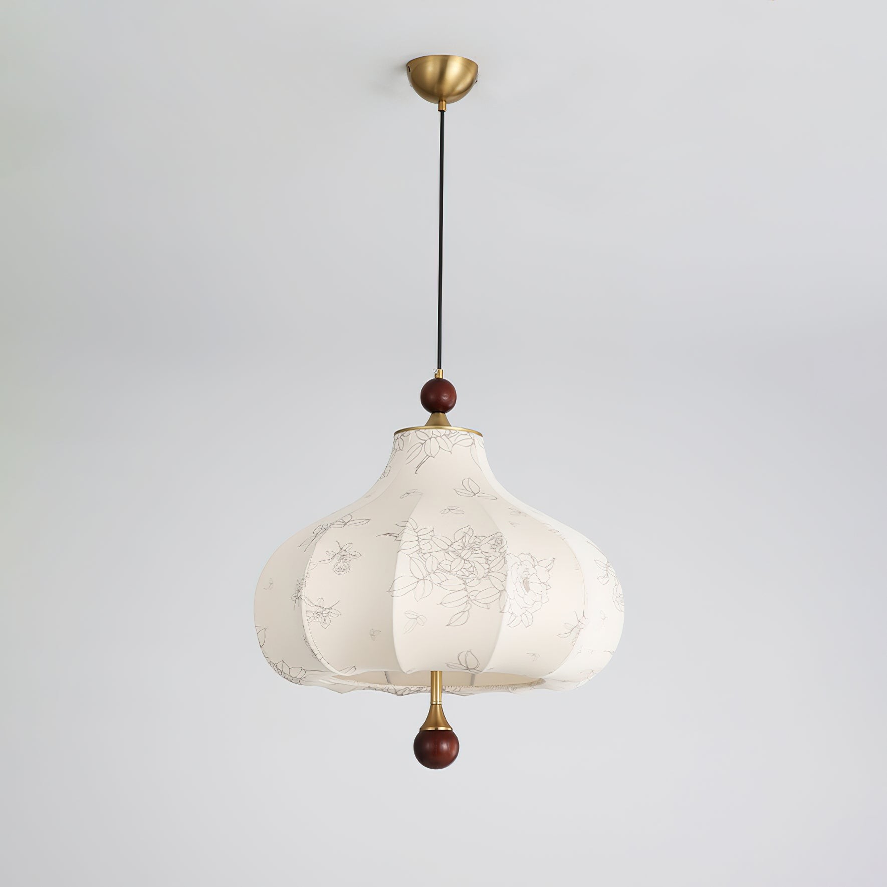 French Retro Fabric Pattern Pendant Lamp K317