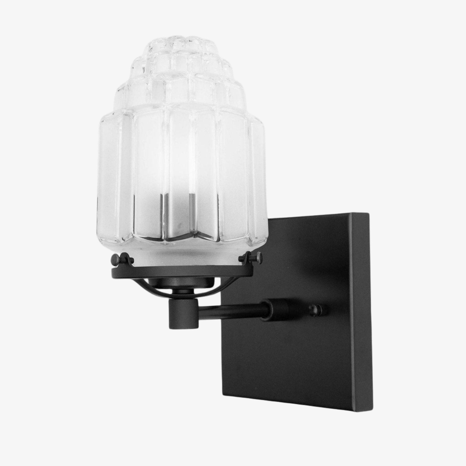 Tierlux Glass Art Deco Wall Sconce - Glass Frosted Globes with Skyscraper Globe K1471
