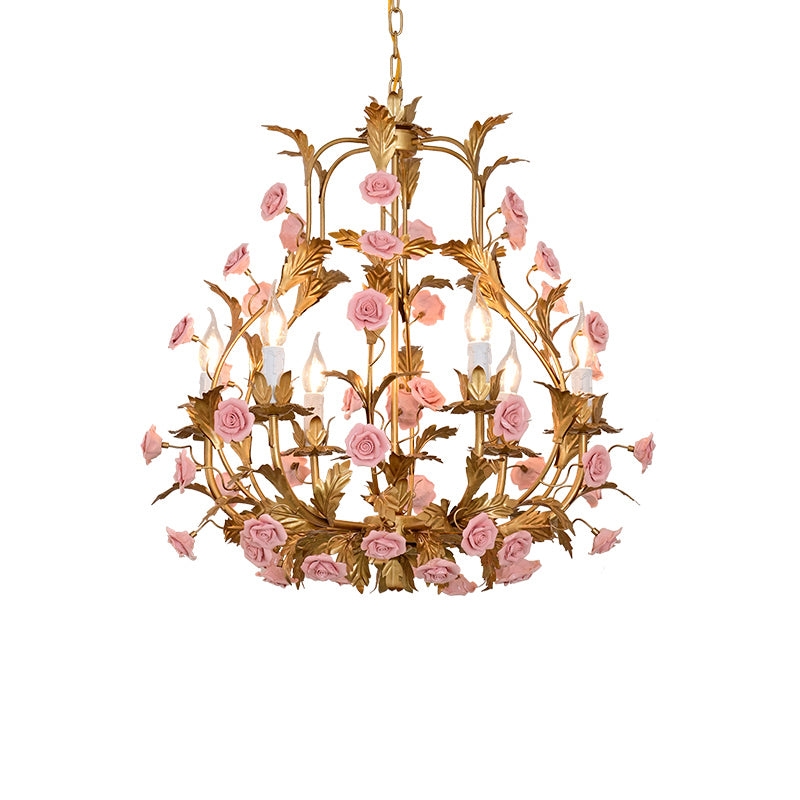Ceramic Rose Chandelier D673