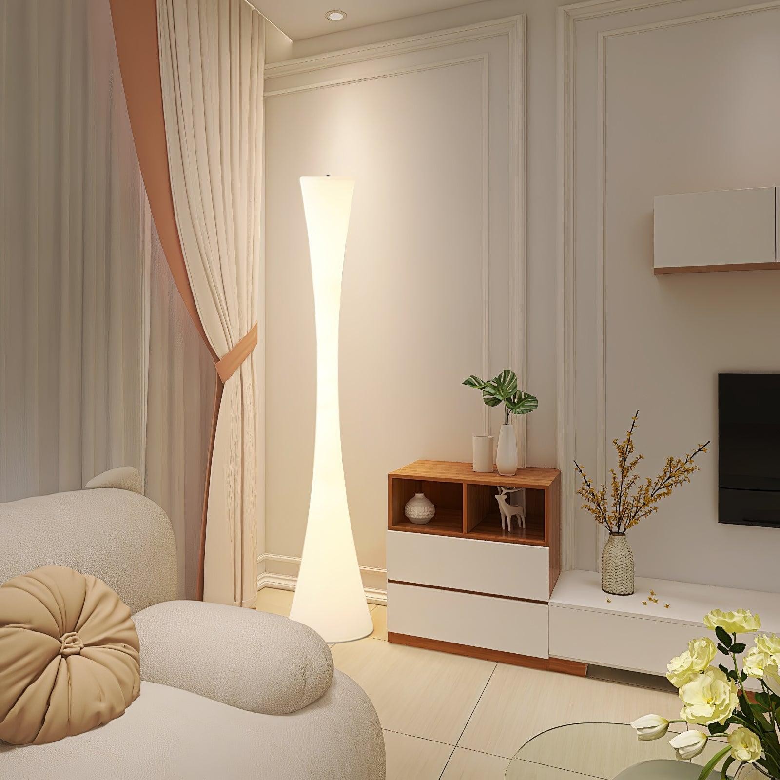 Romantic Simple White Column Floor Lamp K819