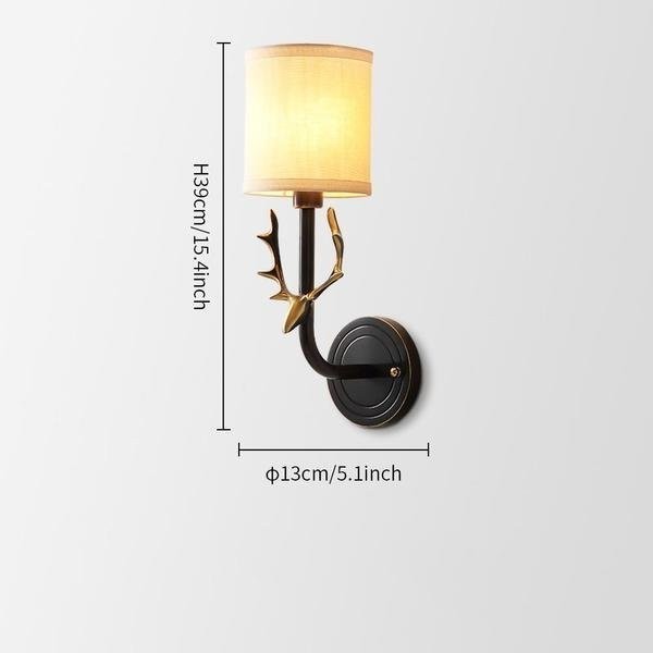 Brass Deer Head Wall Light