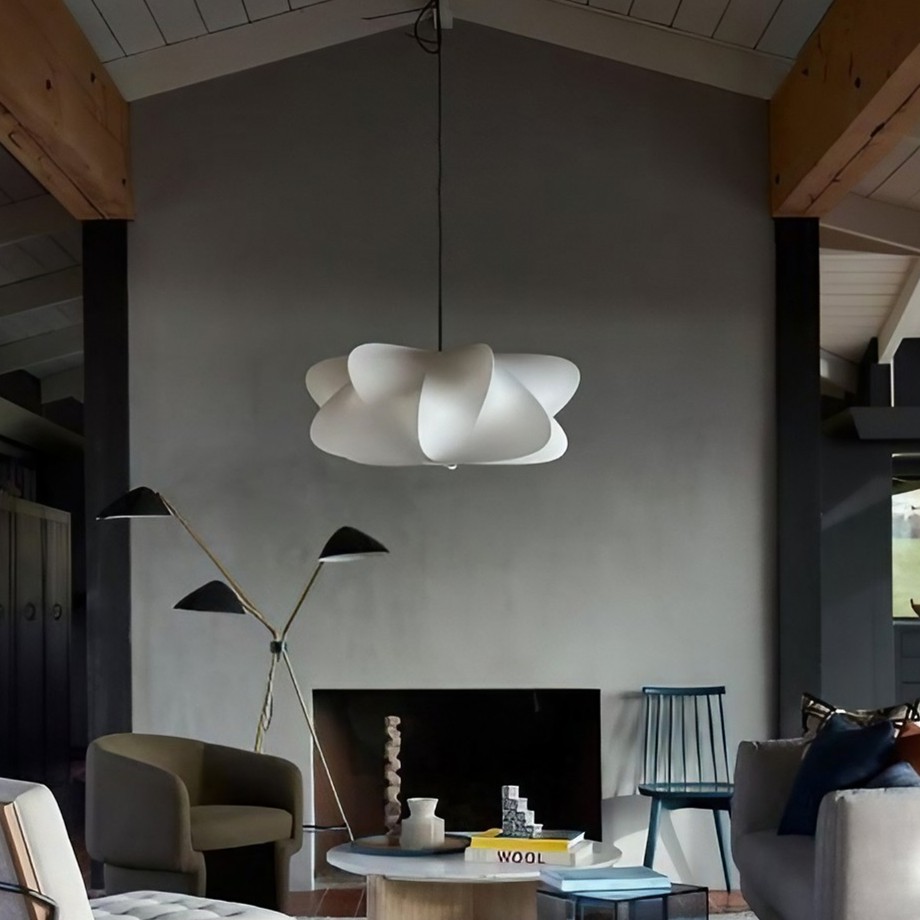 Lunaveo Timeless Minimal Silk Pendant Lamp - Cloud Shade Lighting for Home Decor K369