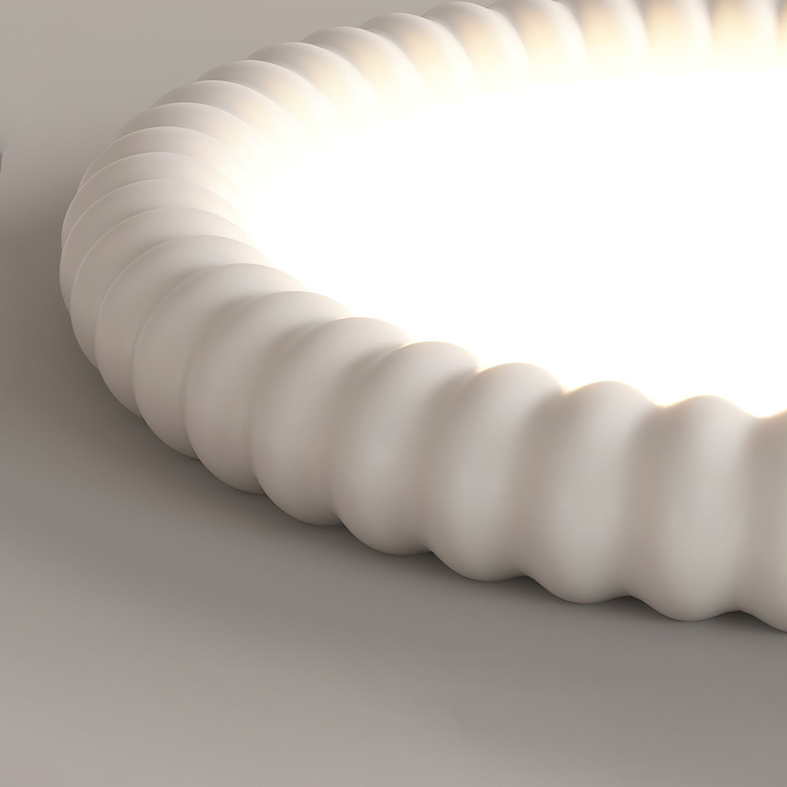 Cream Style Ripple Ring Ceiling Lamp K633