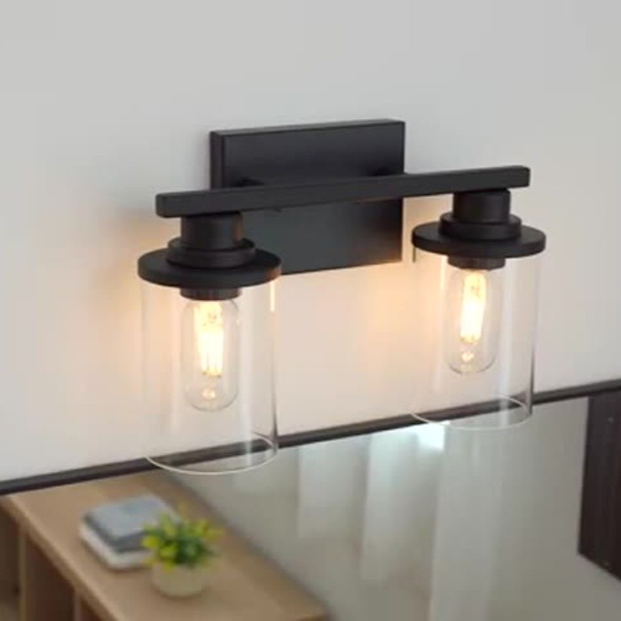 Double Heads Glass Wall Lamp For Bathroom K119