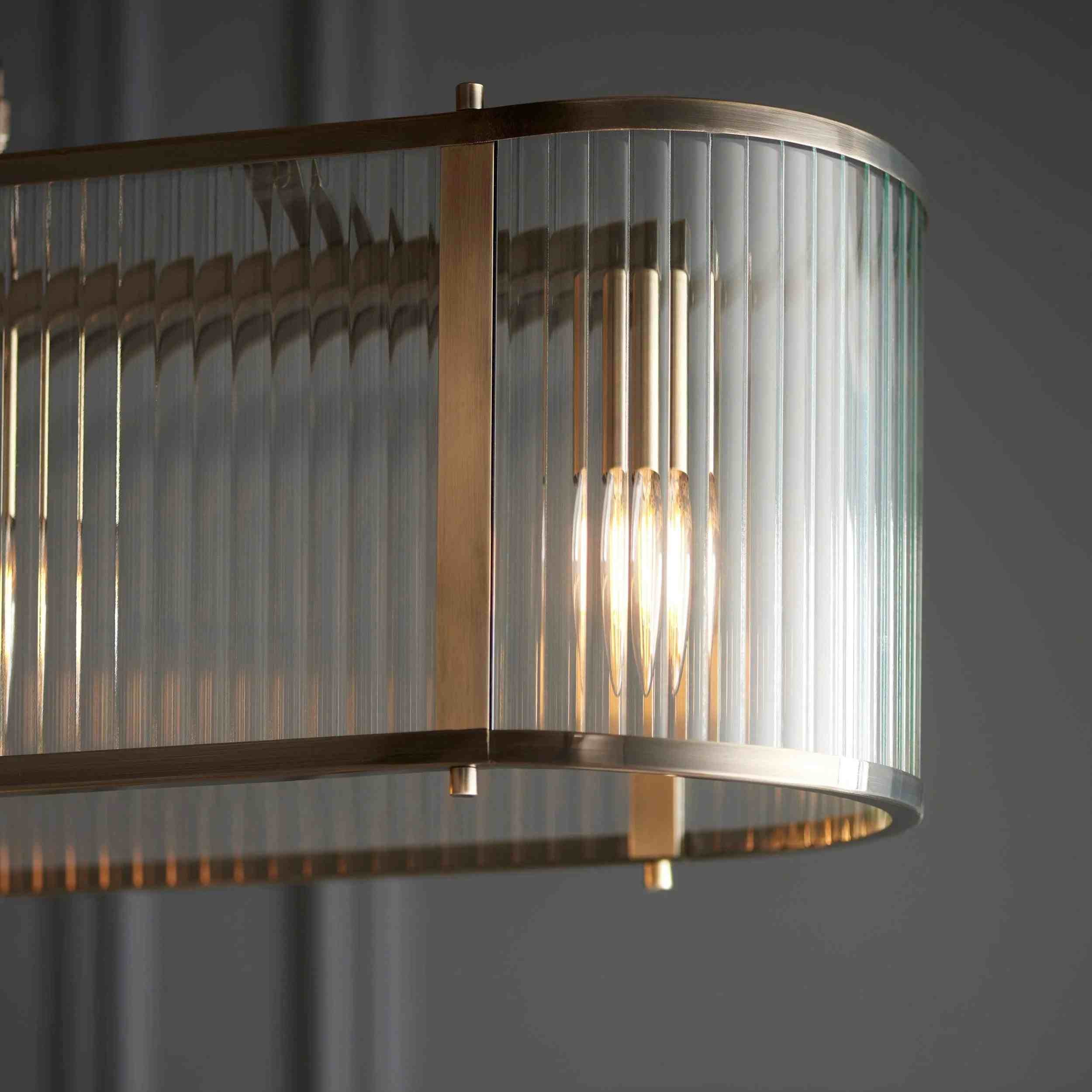 RibGlow Ribbed Glass Pendant Light - Antique Style Pendant Light K1815