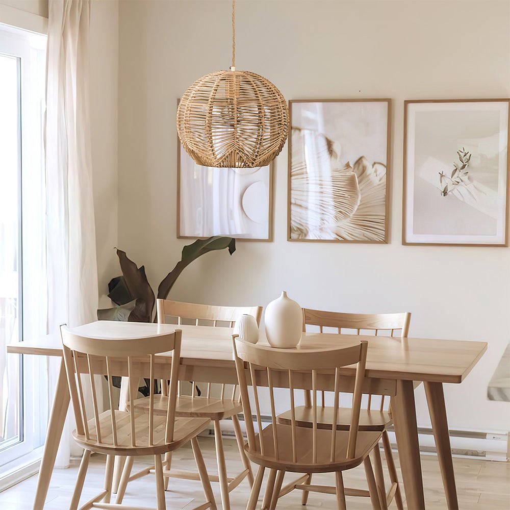 Boho Style Orb Rattan Pendant Light K45