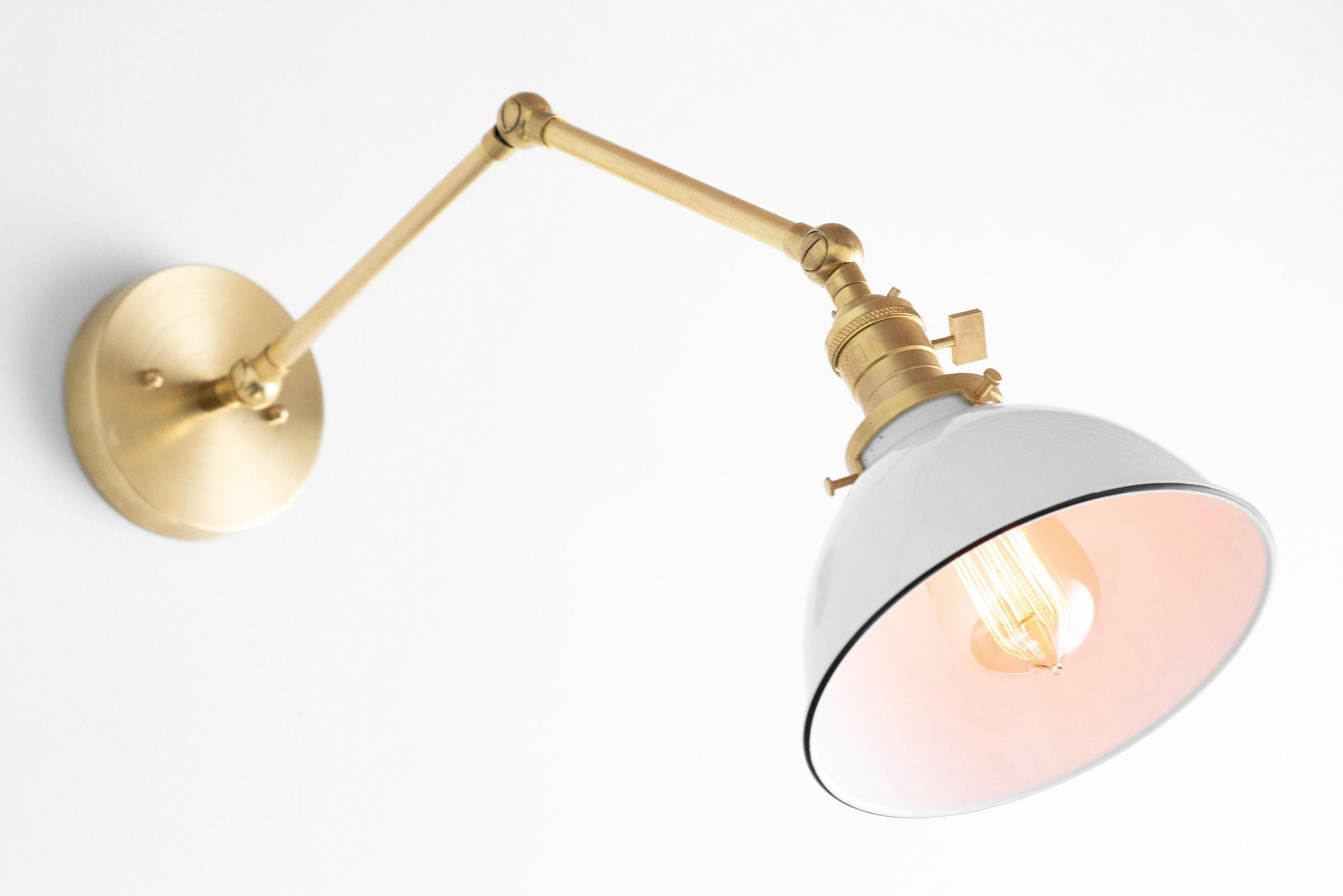 Conique Metal Vintage Industrial Swing Arm Wall Lamp - Adjustable Dome Shade for Study K1467