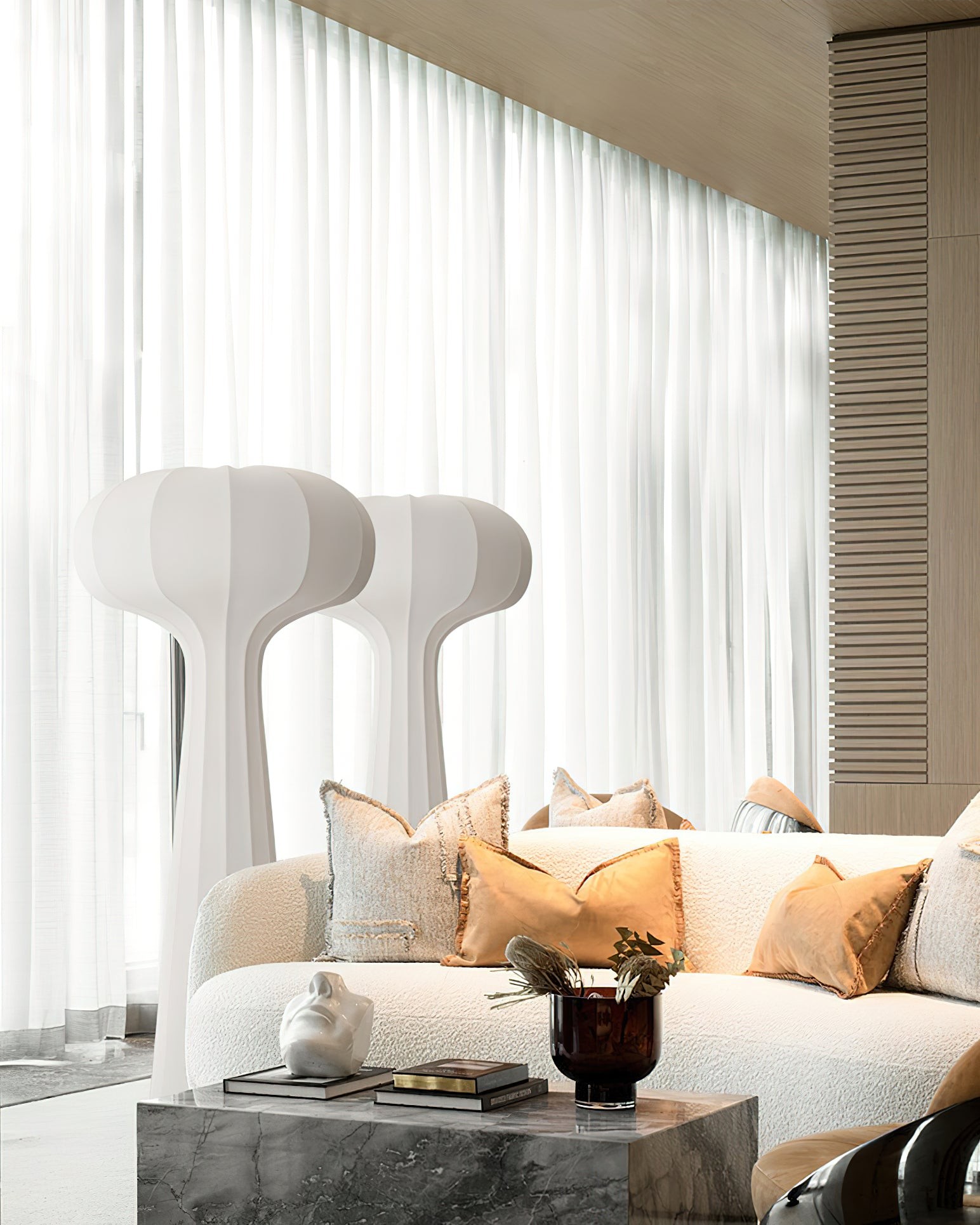 Classic Stripe Silk Floor Lamp K675