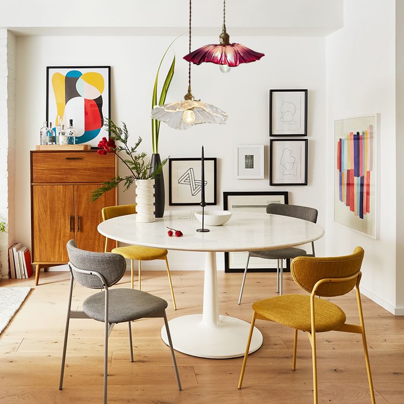 Lotus Retro Glass Pendant Light For Kitchen