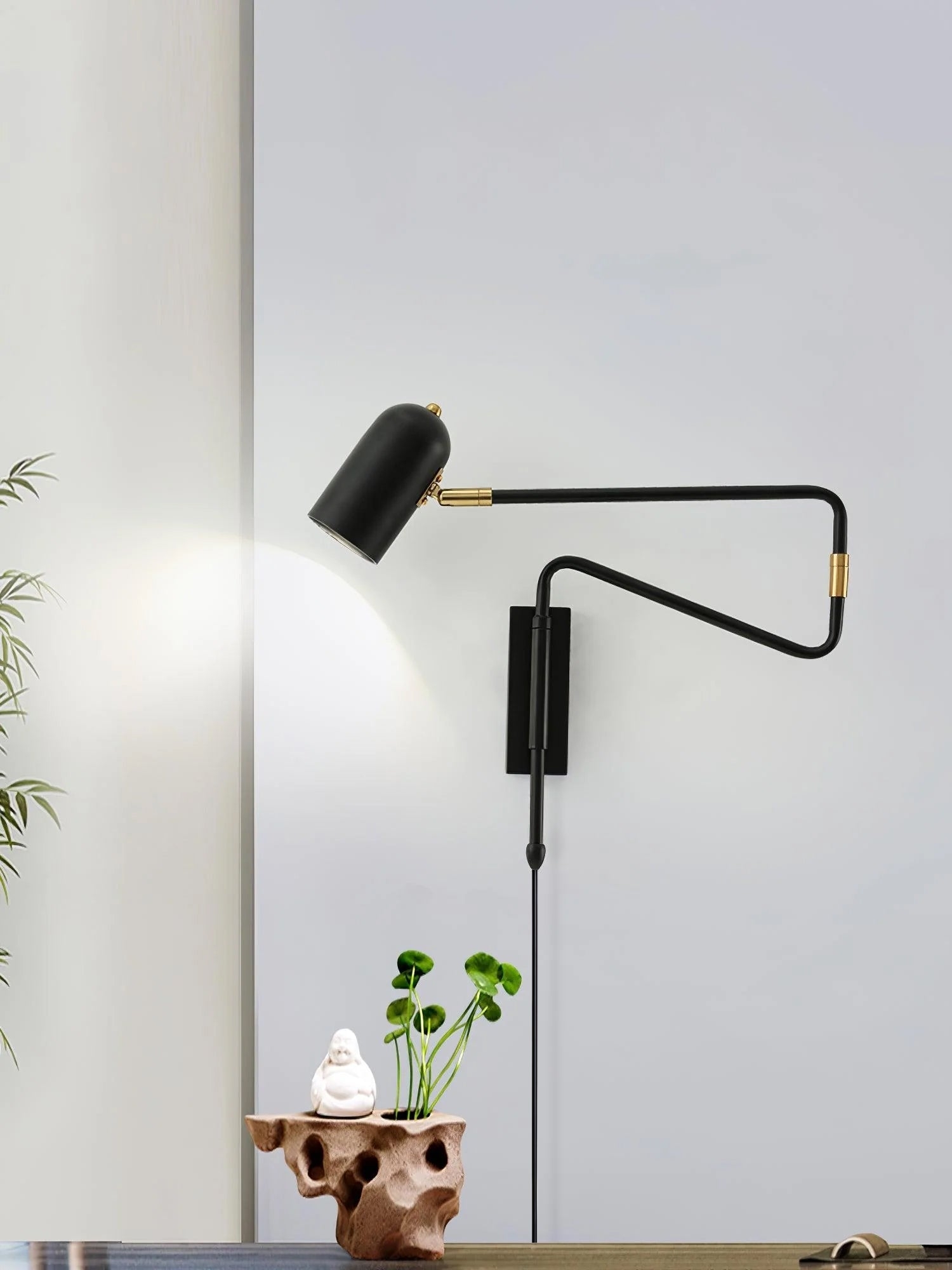 Adjustable Arm Plug In Wall Lamp D371
