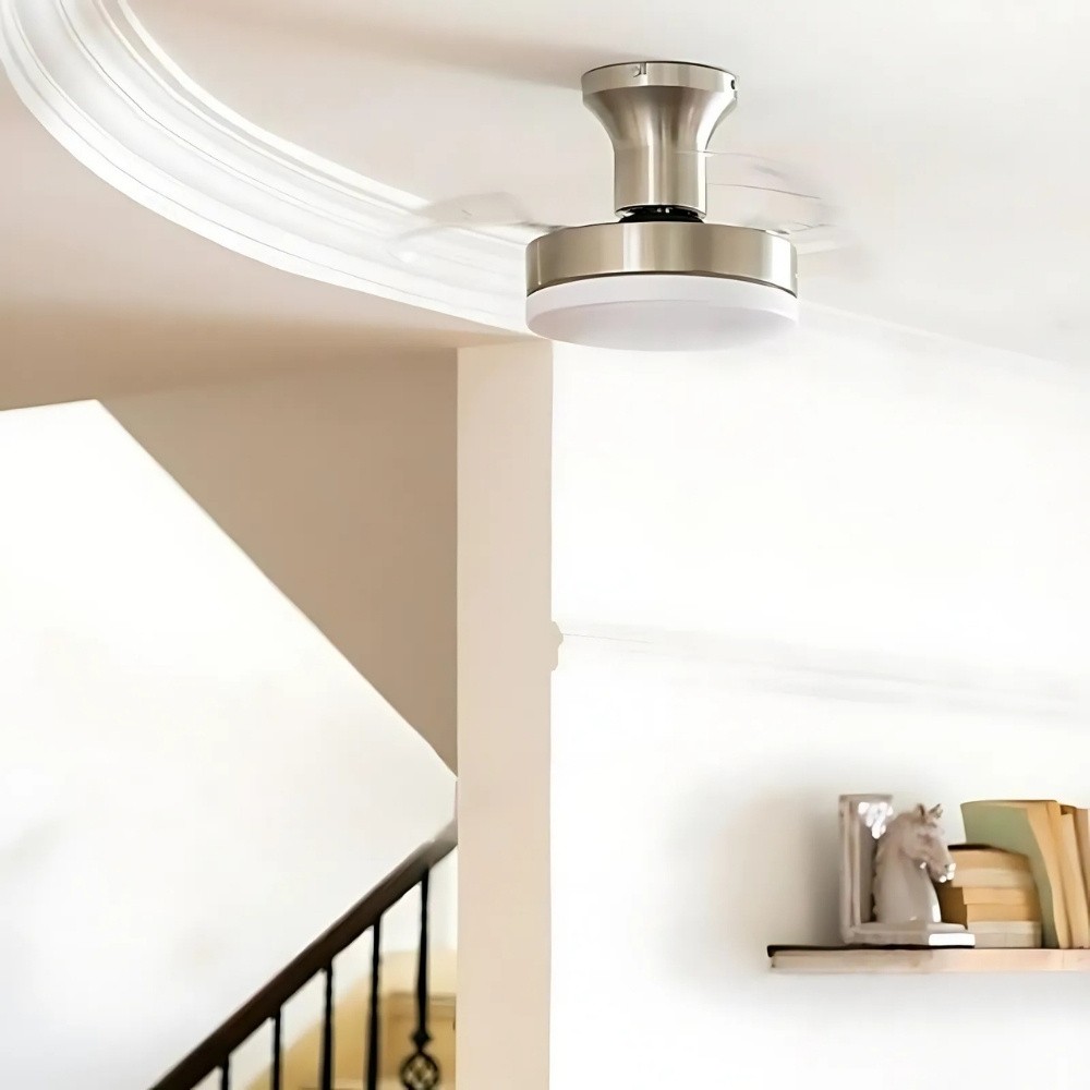 Retro Invisible 3 Blade Ceiling Fan With Light For Living Room K1107