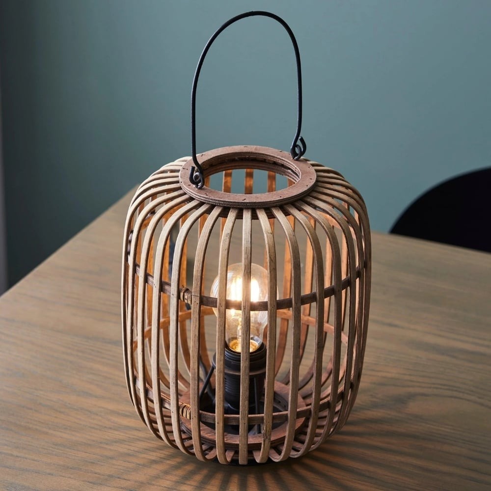 Yumeko Ambient Table Lamp - Open Bamboo Cage Design Stylish and Eco Friendly K1958