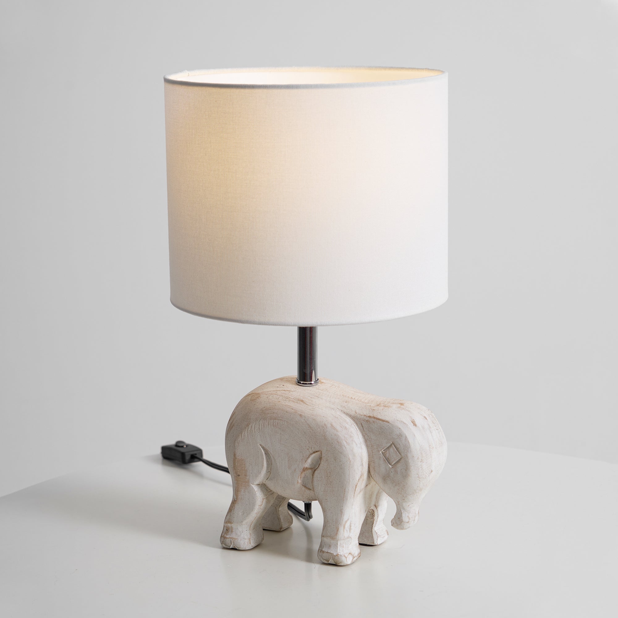 Carved Wood Animal Table Lamp D521