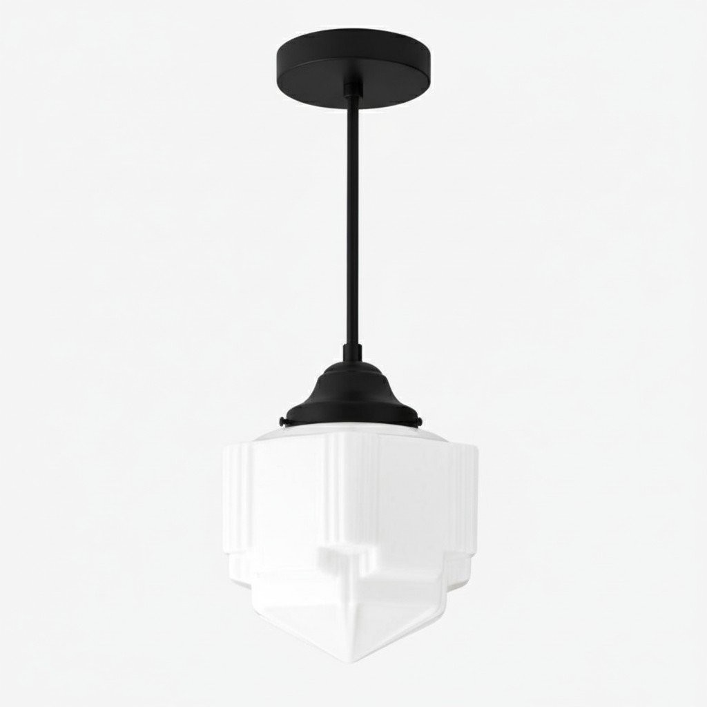 Geotower Glass Modern Pendant Light - Skyscraper Design - Brass or Black or Nickel Finish K1544