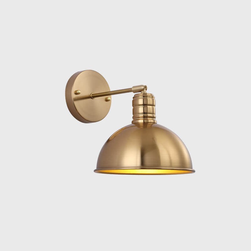 Modern Simple Iron Plated Brass Cone Round 1-Light Wall Sconce Lamp K1235