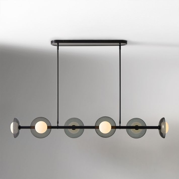 Elorina 6-Light Linear Chandelier - Modern Metal Light Fixture - Dining Room Lighting K1294