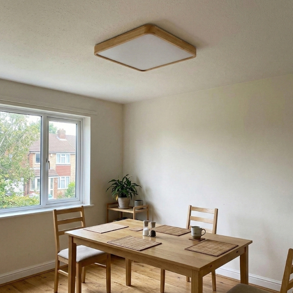 LignoForma Geometric Shape Ceiling Light - Contemporary Wood LED Ceiling for Bedroom and Lounge K2267