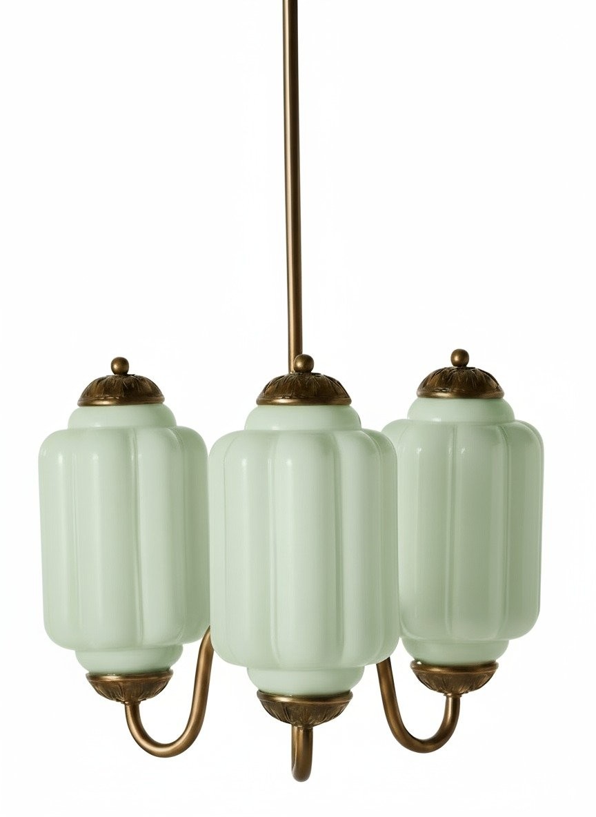 Eloise Classic Glass Pendant Light - Retro Glass and Metal Hanging Lamp for Kitchen Island Cafe K1475