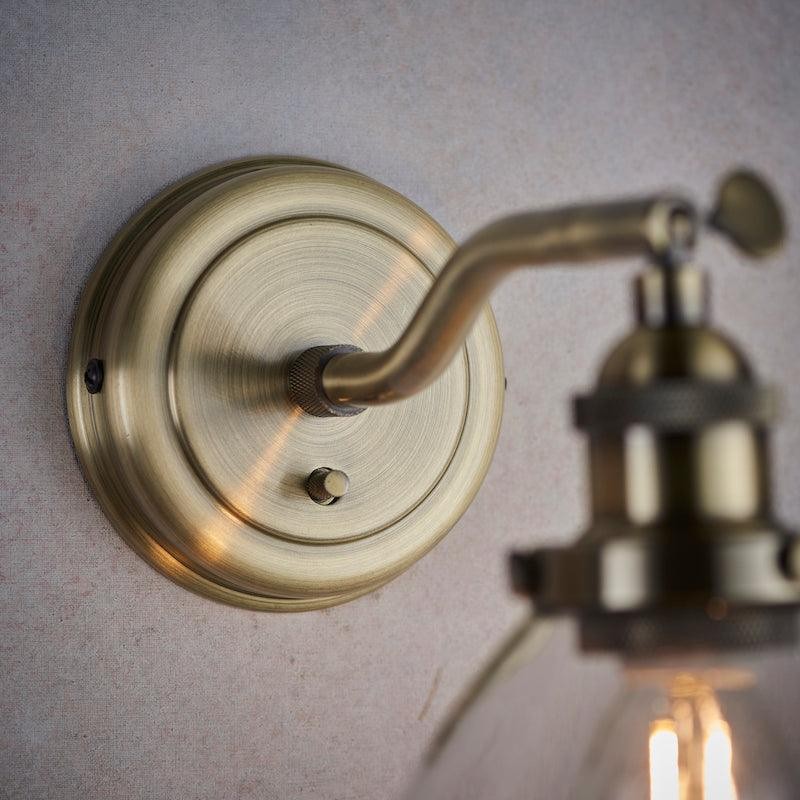 Adjustable Hansen Brass Wall Sconce - Clear Glass Design K1598