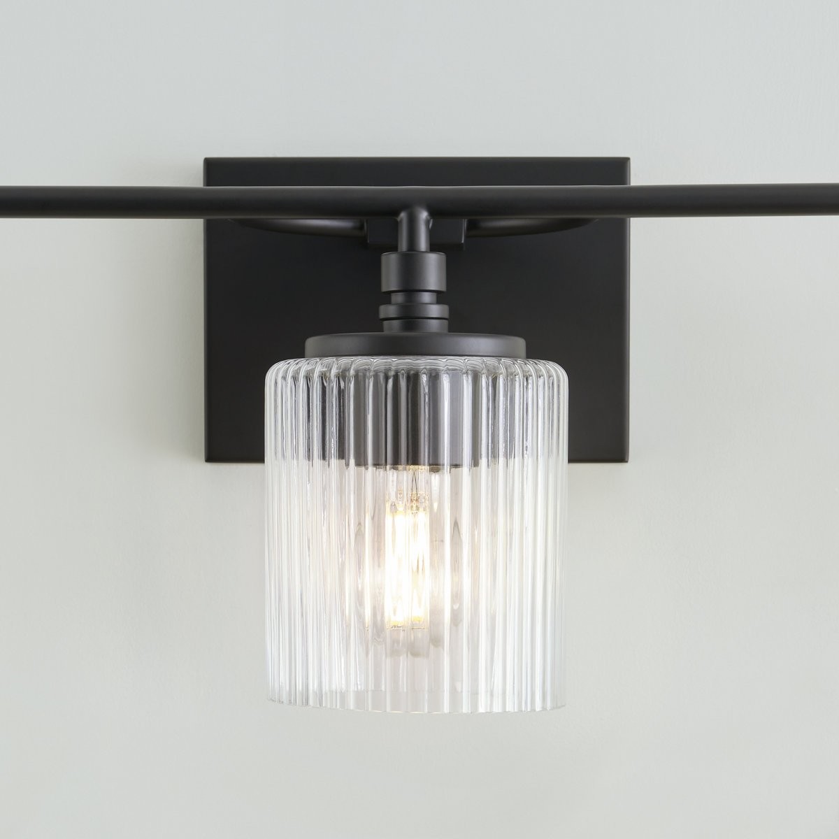 Lirra 3-Light Vanity Wall Light - Ribbed Glass Wall Sconce for Bathroom or Bedroom K1718