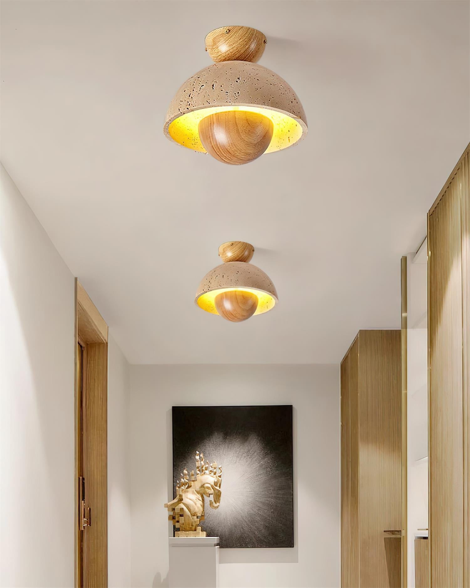 Japanese Wooden Inverted Ceiling Light K721