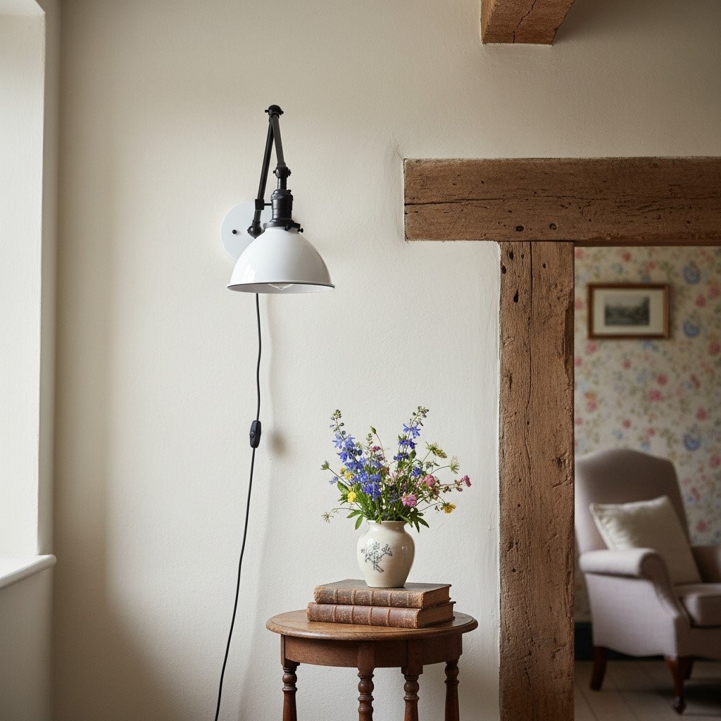 Conique Metal Vintage Industrial Swing Arm Wall Lamp - Adjustable Dome Shade for Study K1467