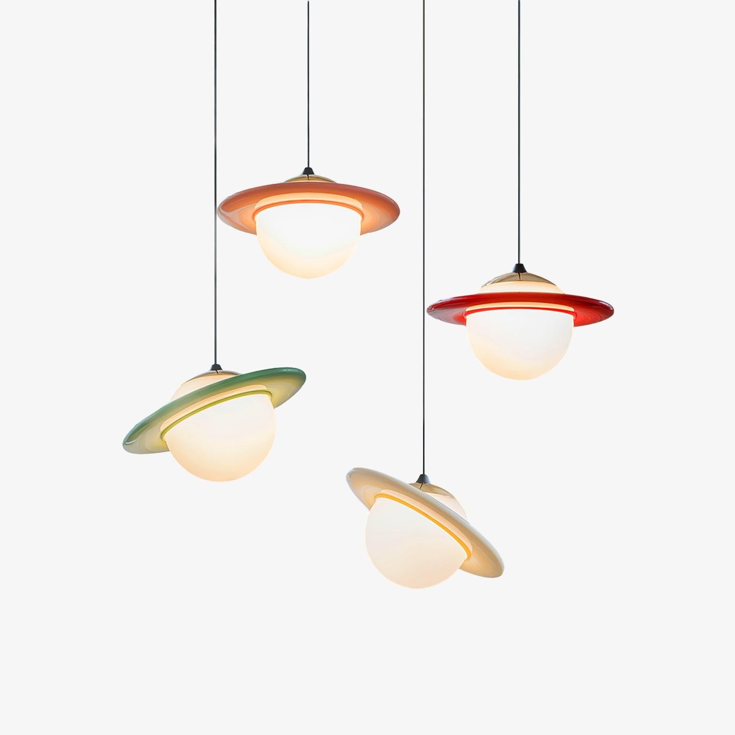 Romantic Saturn Planet Pendant Lamp for Bedroom K656