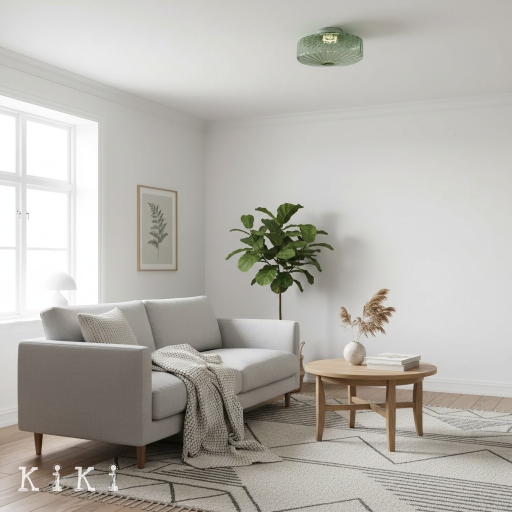 Ripplara Textured Glass Retro Ceiling Lamp - Decorative Flush Mount for Hallway K2155
