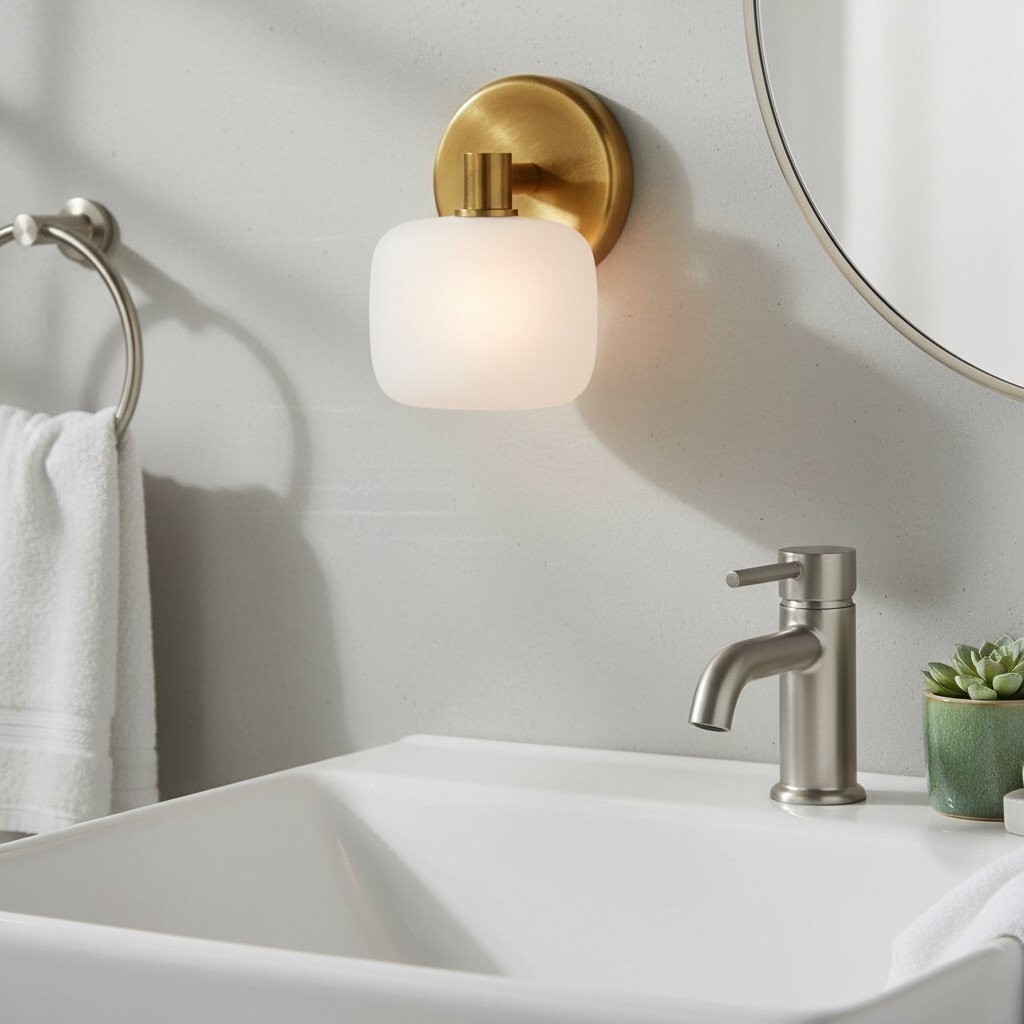 Lirra Modern Frosted Glass Wall Sconce - Minimalist Vanity Lighting for Bathroom K1714