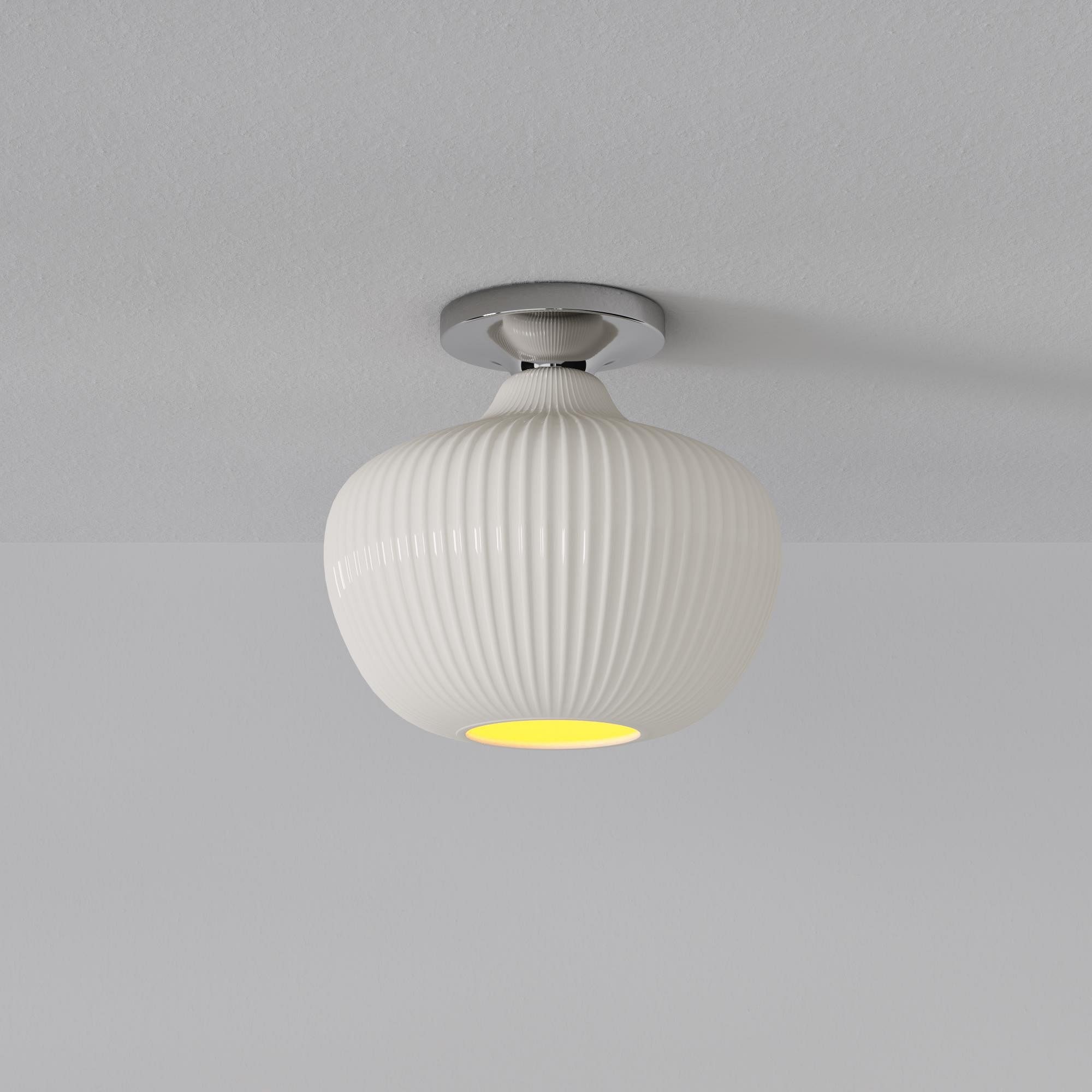 Rivrona Glass Flush Mount Ceiling Light - Modern Champagne Globe Design K1341