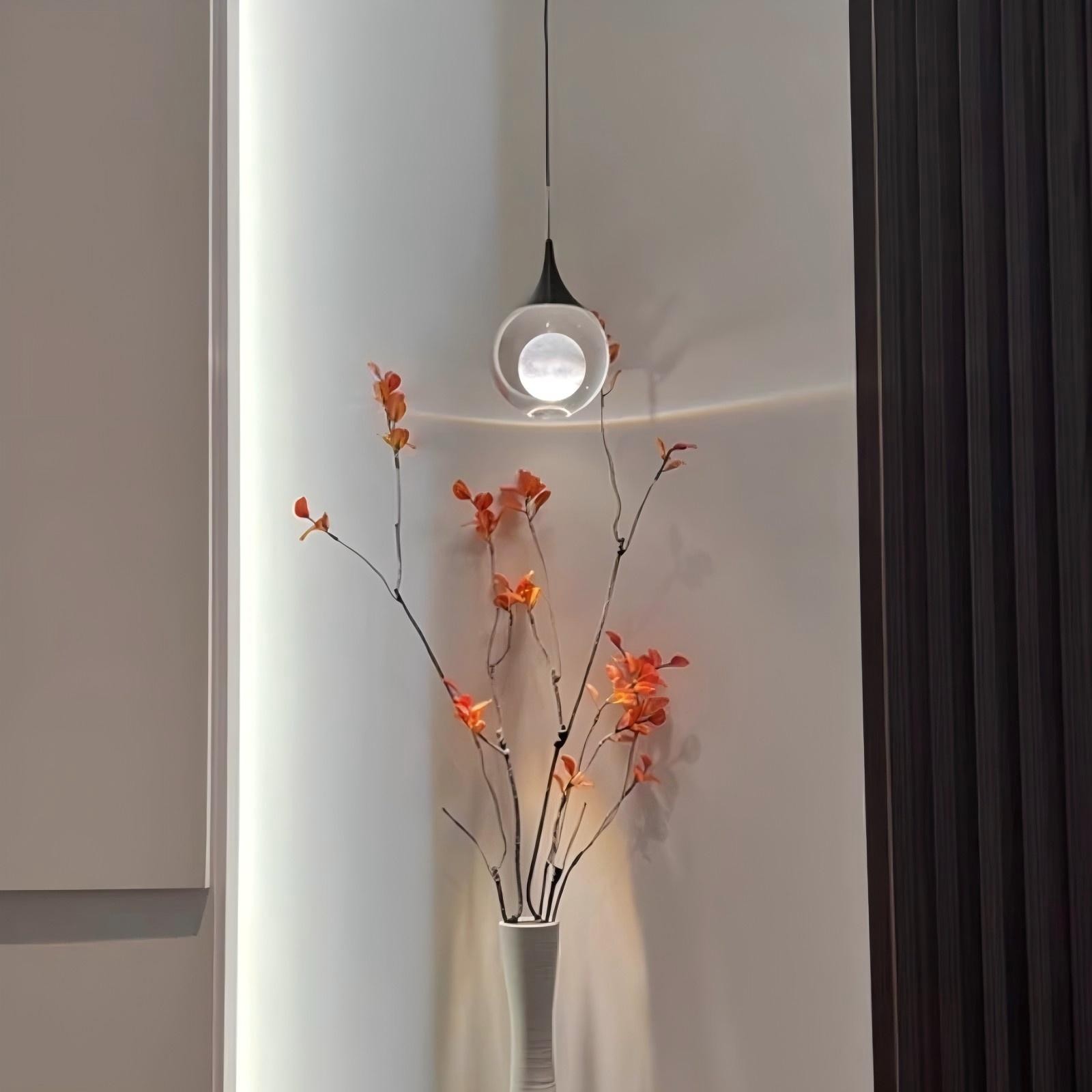 Moon Clear Glass Ball Pendant Light K787