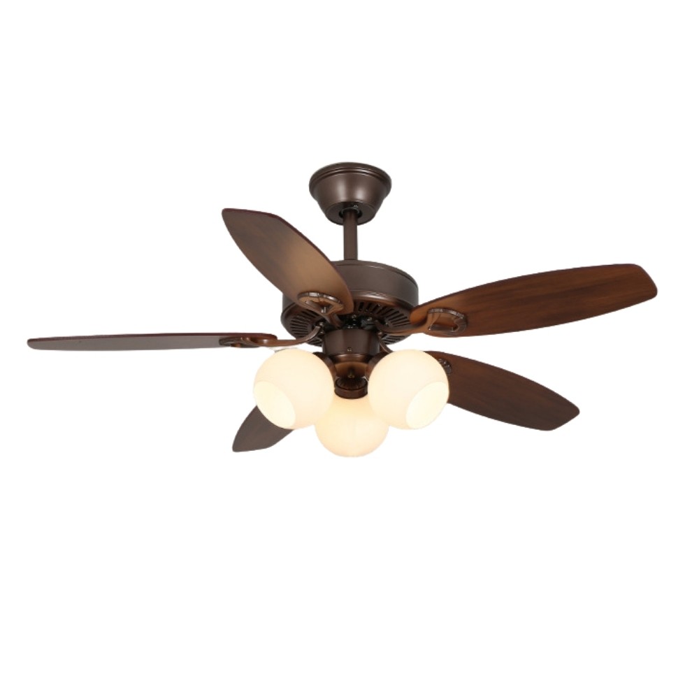 Country Vintage Wooden Ceiling Fan Light With 5 Blade K1114