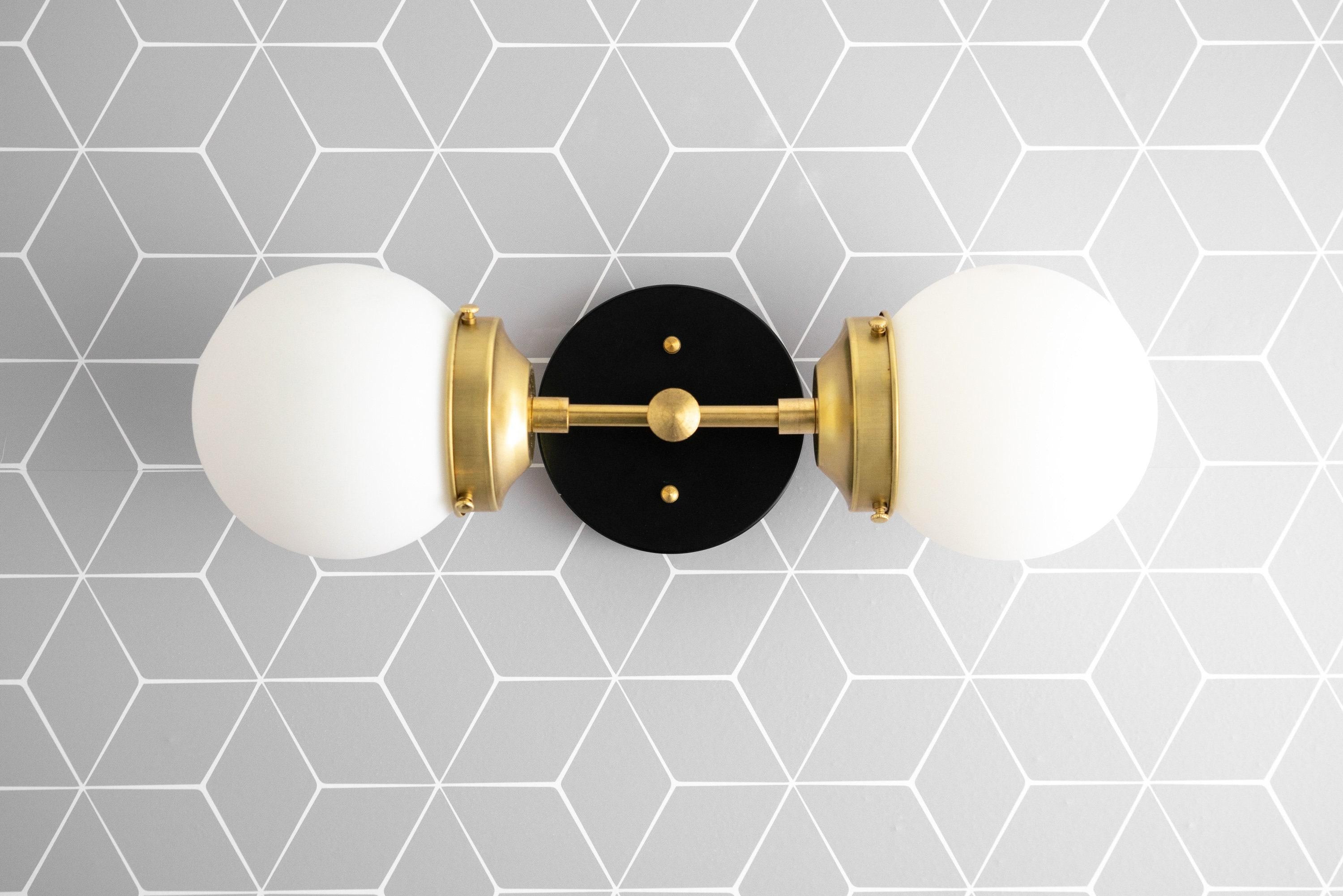 Lumio Globe Modern Geometric Sconce - Two Light Bathroom Vanity Lighting K1488