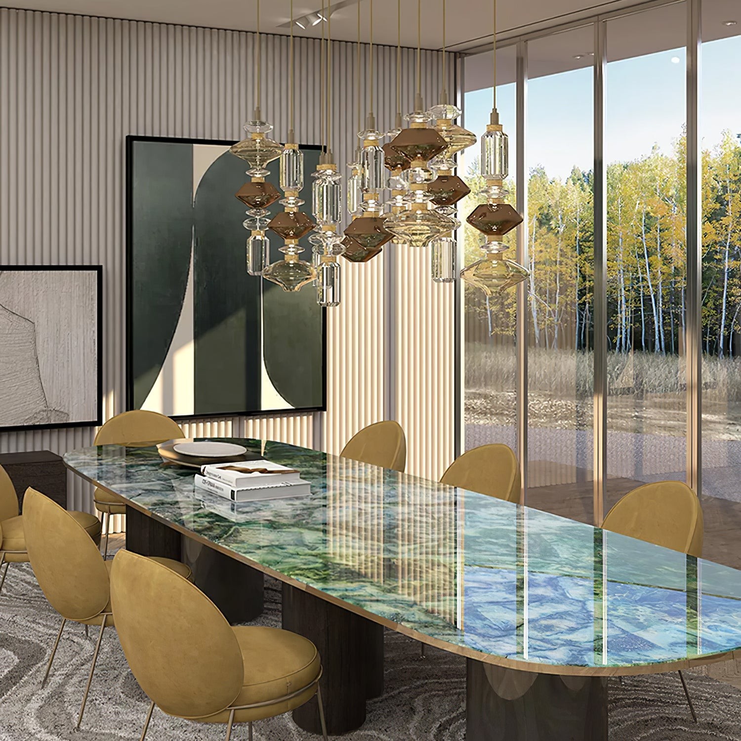 Modern Elegant Ballet Glass Pendant Light K904