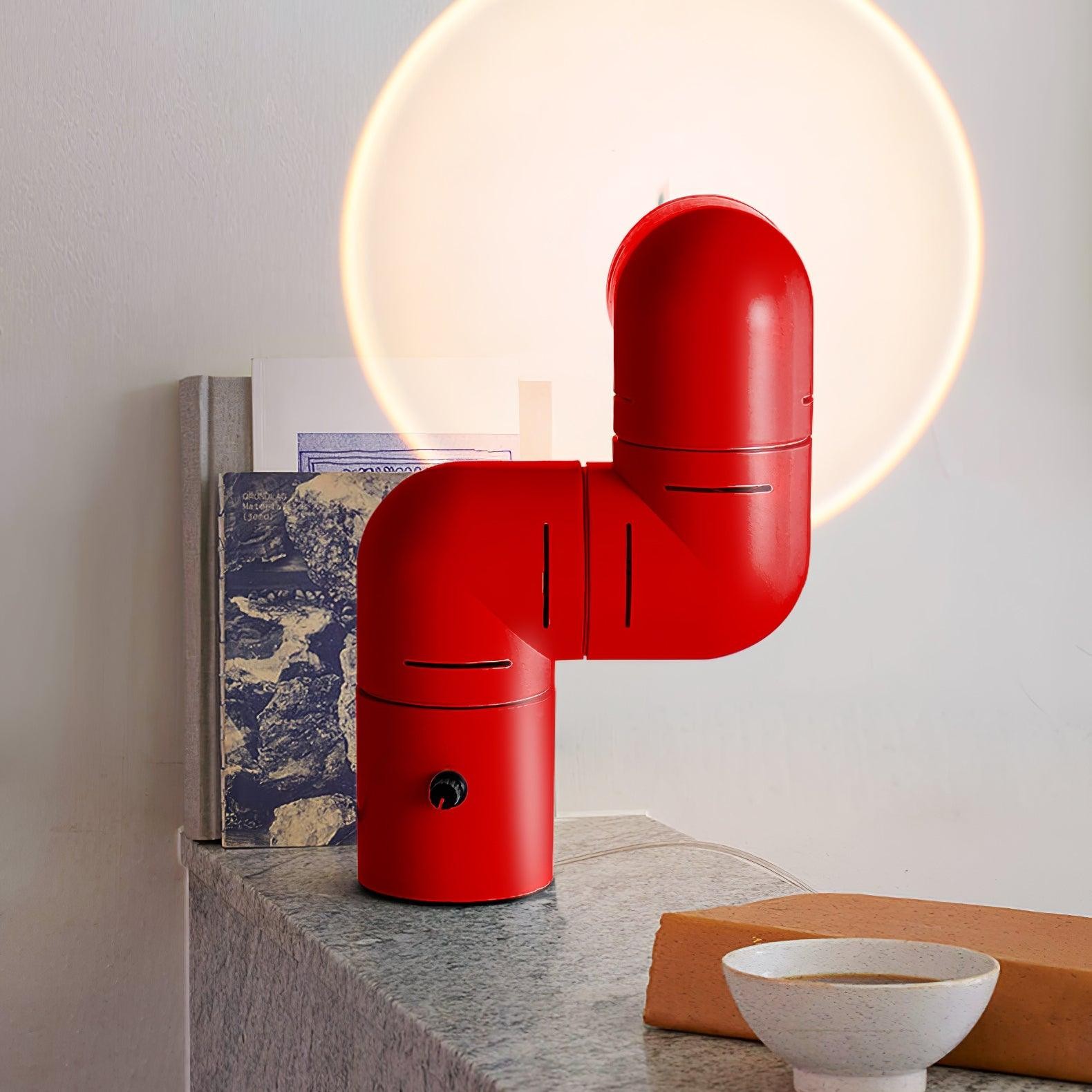 Red Tubular Table Lamp Suitable For Bedroom K686