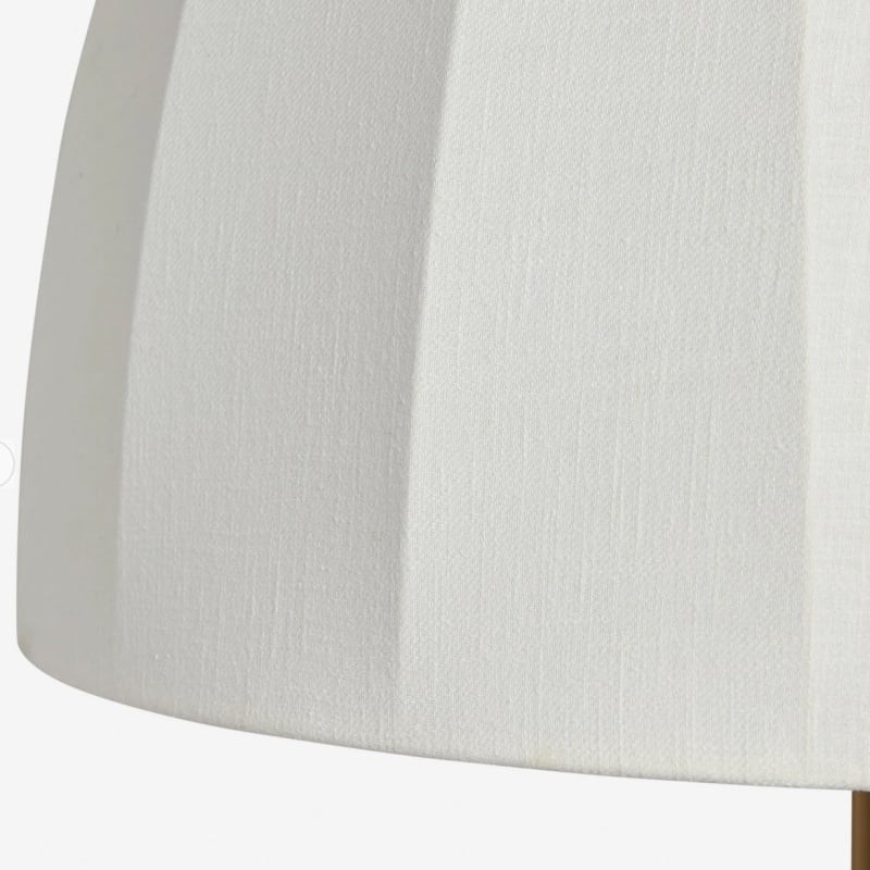 Vellaro Brass Floor Lamp with Fabric Shade - Modern Standing Light for Living Room or Bedroom K1642