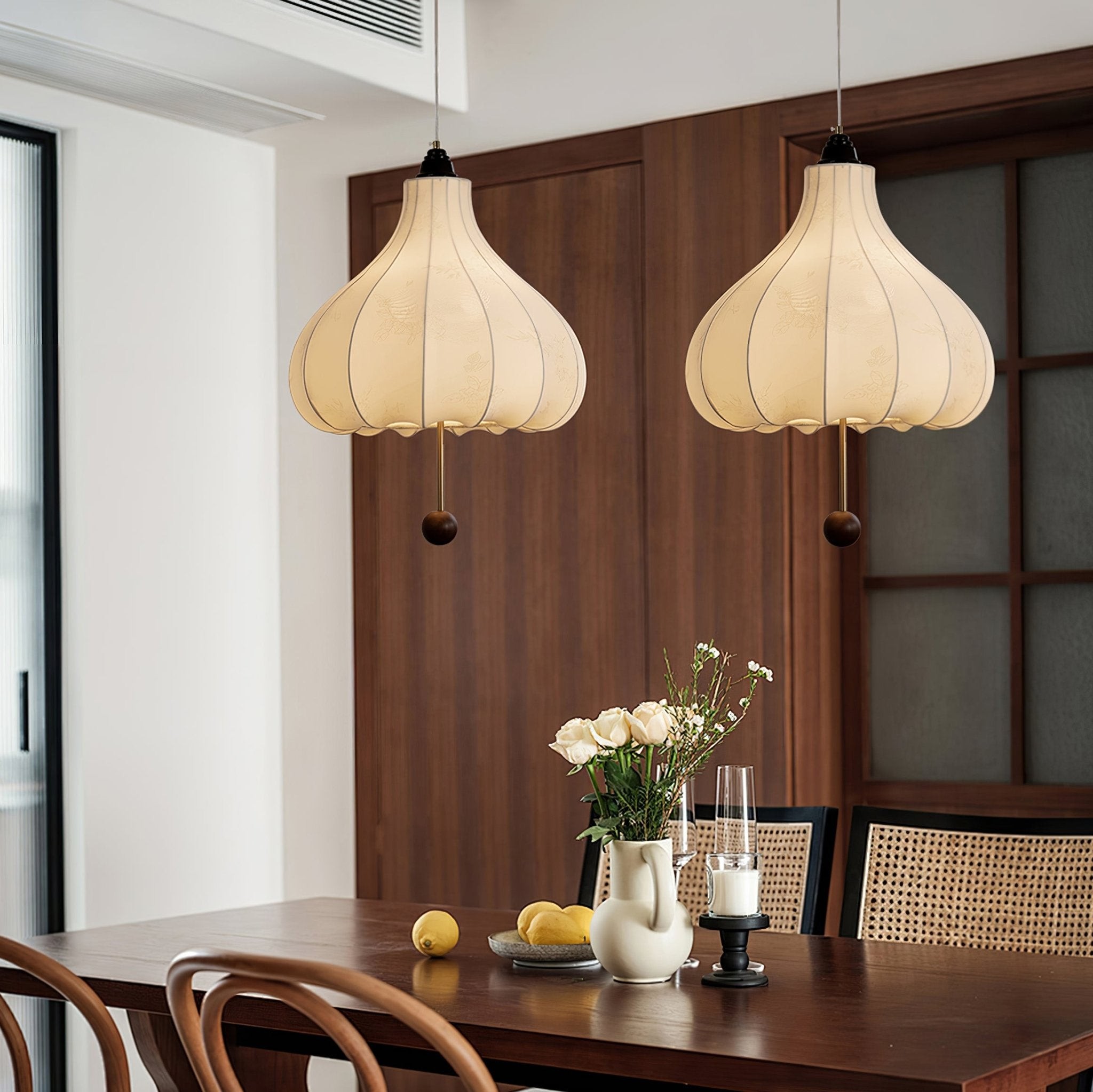 Retro Chestnut Fabric Pendant Light K318
