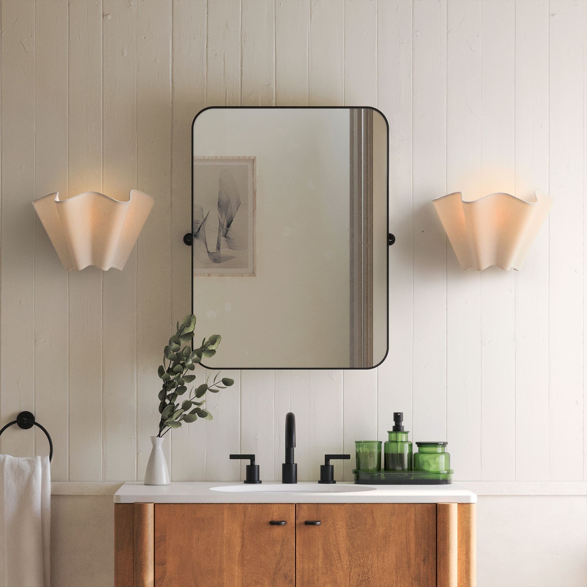 Oslan Linen Shade Plug In Wall Lamp - Elegant Cruved Wall Sconce for Living Room K1145