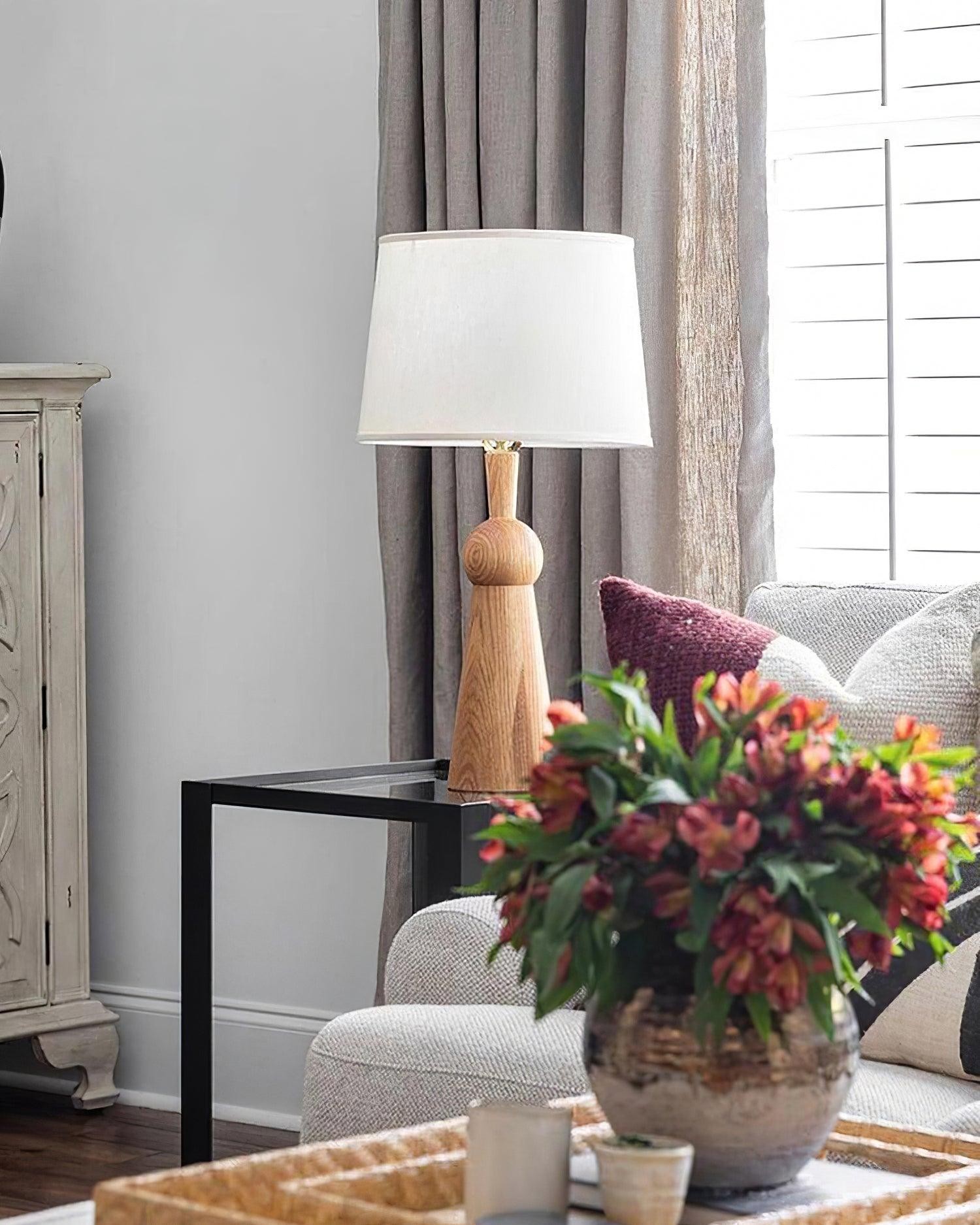 Nordic Retro Solid Wood Fabric Table Lamp K256