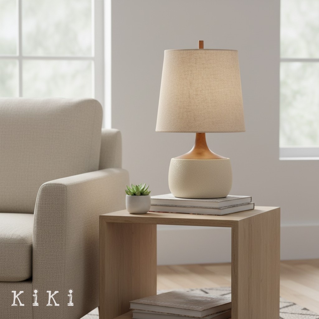 Avero Organic Textured Table Lamp - Decorative Clay Table Light for Interior Spaces K2062