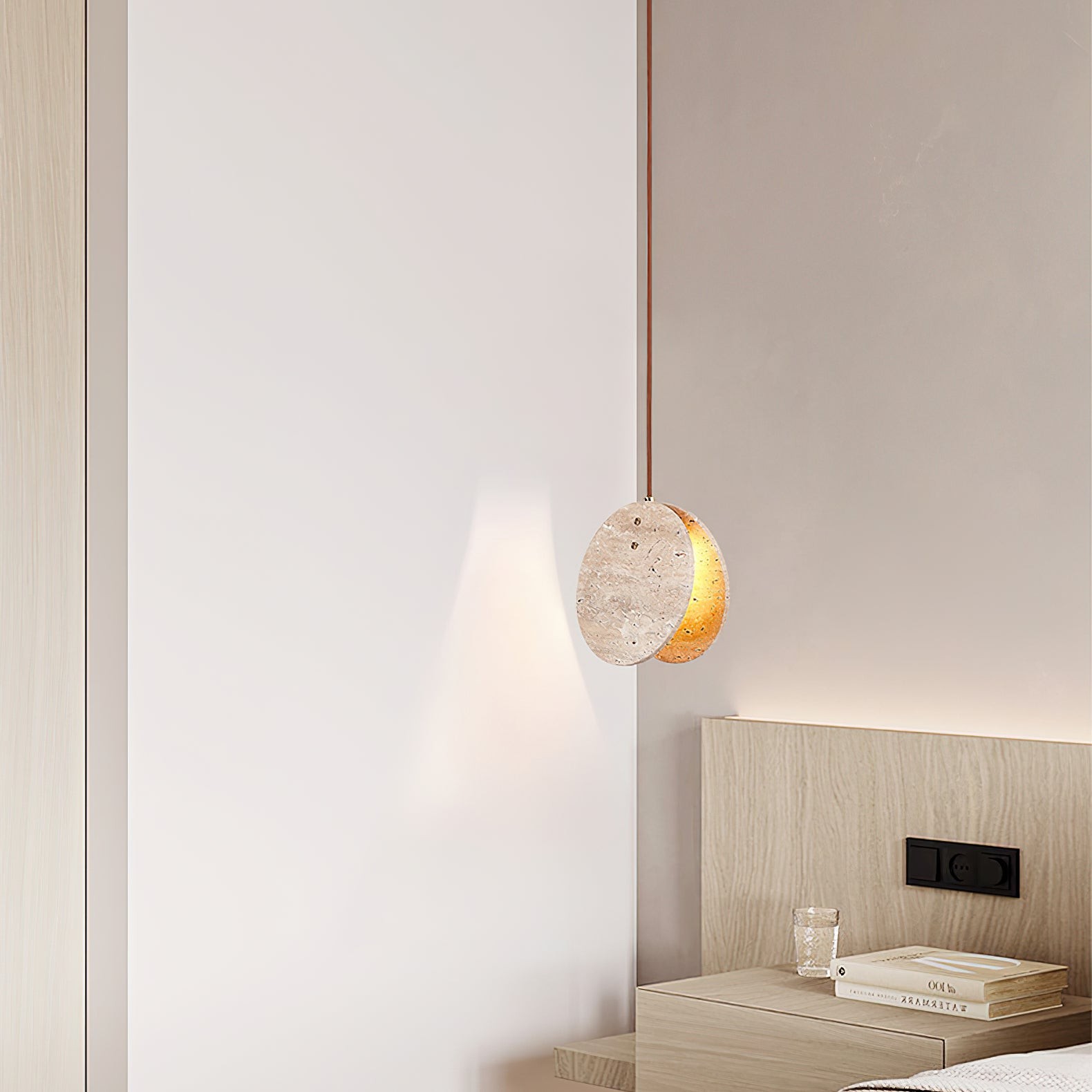 Stone Textured Disc Pendant Light K874