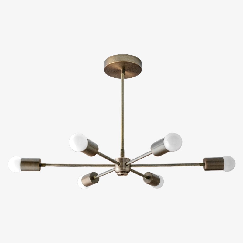 Mobilux Line Mid Century Modern Chandelier - 6 Heads Hanging Light K1436